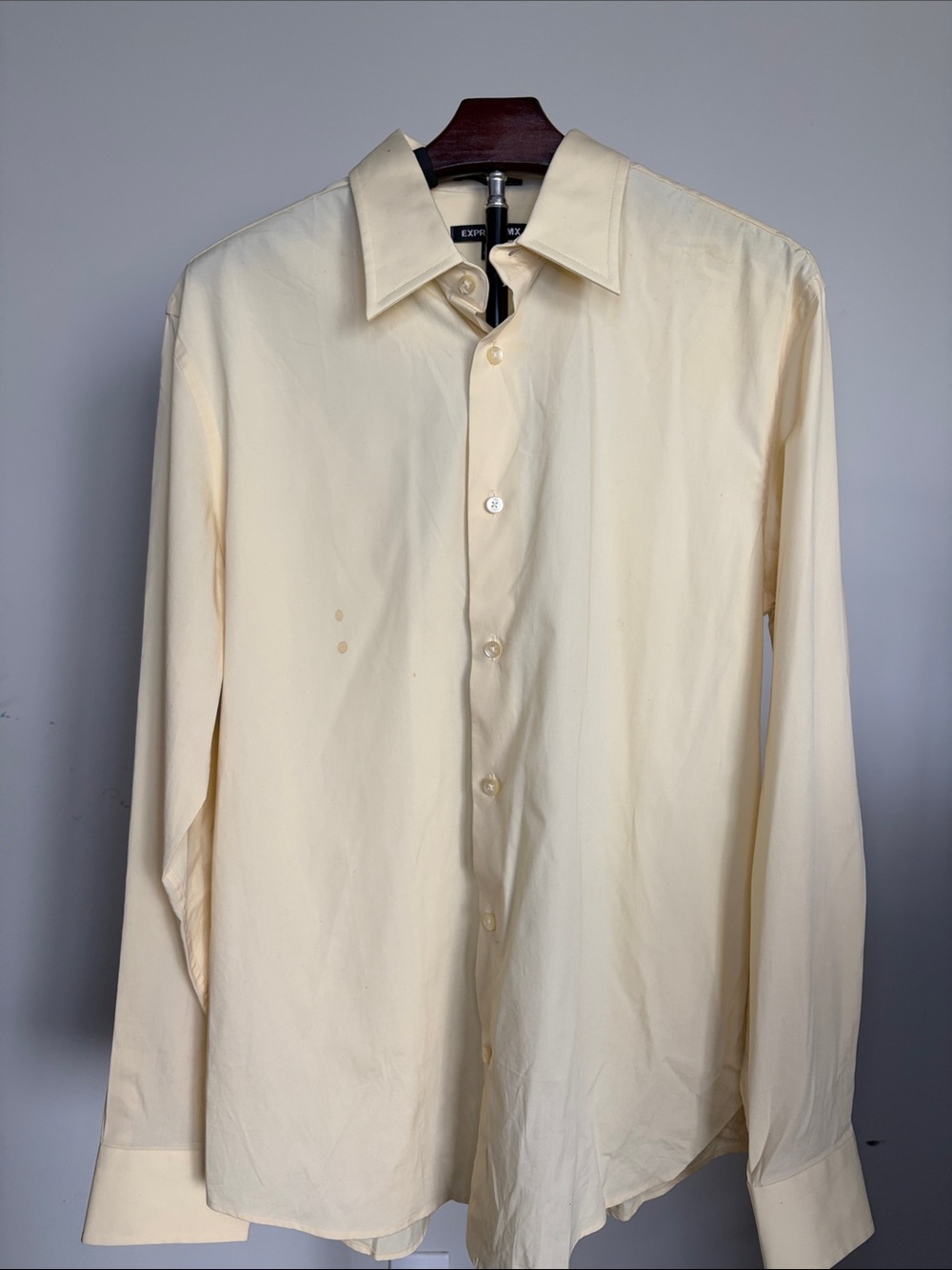 Express Men's Light Cream Dress Shirt